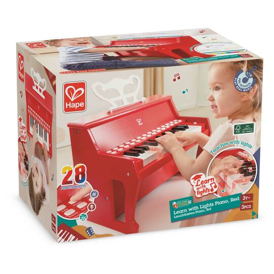 Hape Learn With Lights Red Electronic Piano